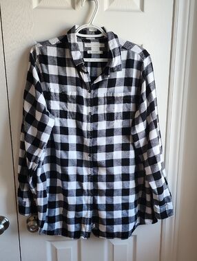 Woolrich Pemberton Black & White Buffalo Check Button-Down Shirt XL